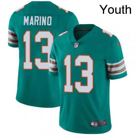 Youth Nike Miami Dolphins 13 Dan Marino Elite Aqua Green Alternate NFL Jersey